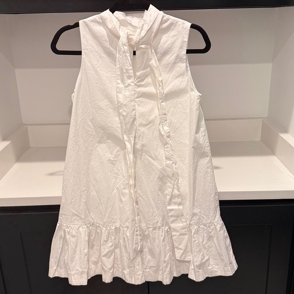 Aura White Ruffle Casual Dress. Size S - Picture 3 of 5